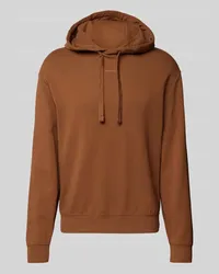 HUGO BOSS Hoodie mit Label-Print Modell 'Dapo Mittelbraun