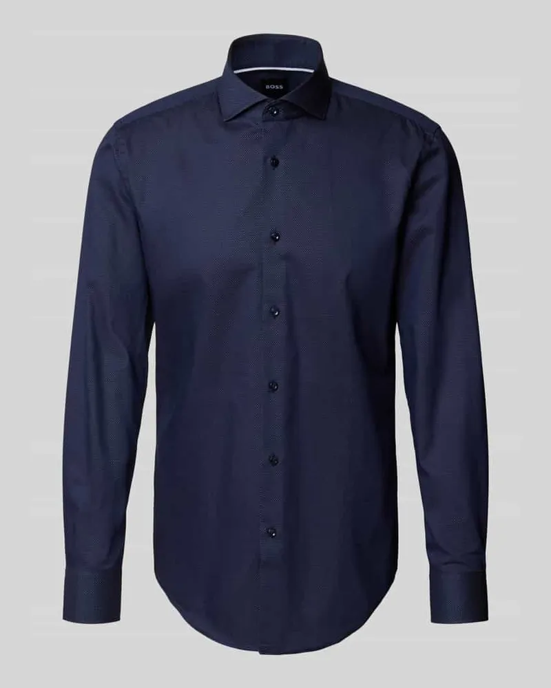 HUGO BOSS Slim Fit Businesshemd aus Baumwoll-Mix Marine