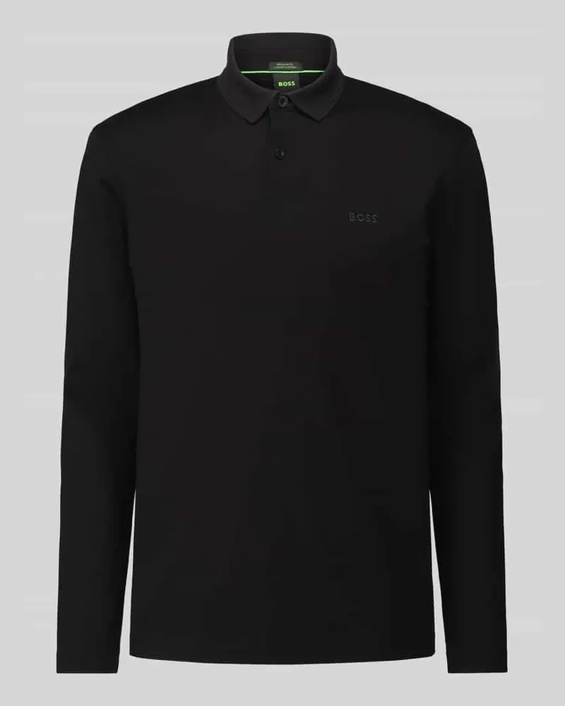 HUGO BOSS Poloshirt mit Logo-Patch Modell 'Pirol Black