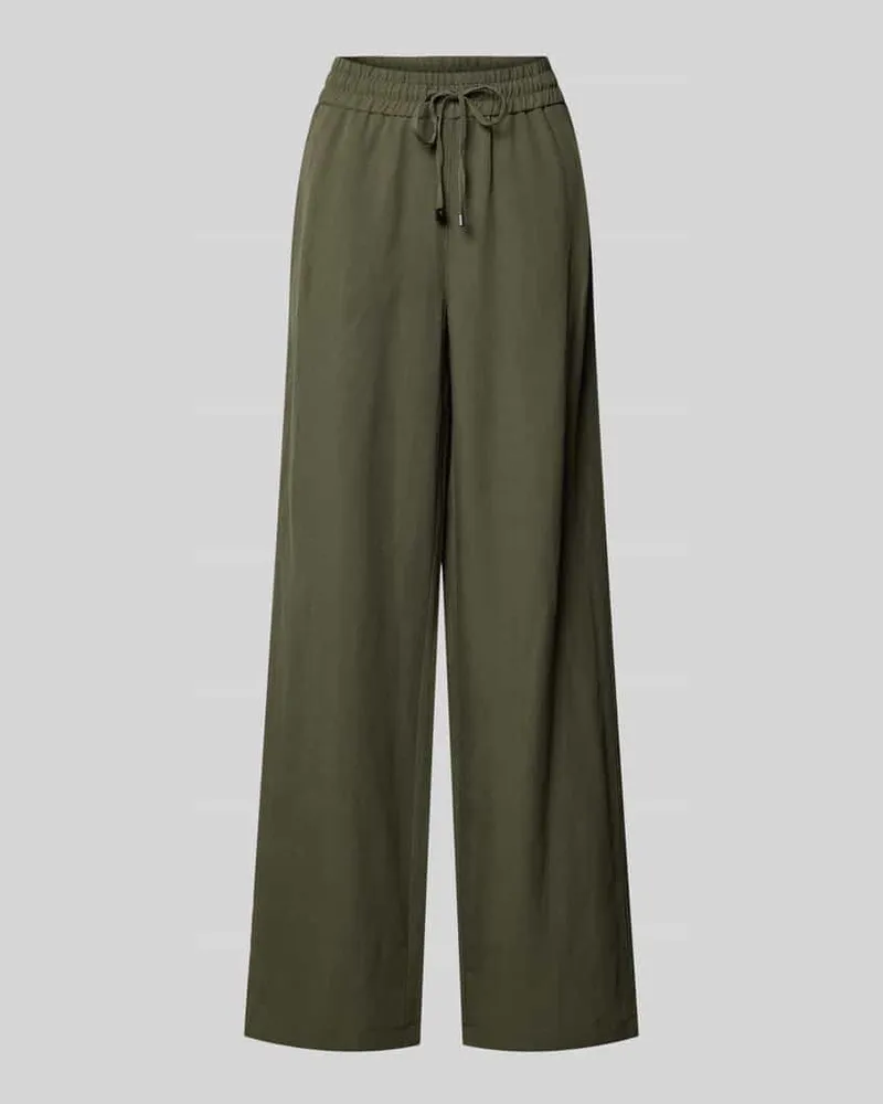 SteHmann Leinenhose mit elastischem Bund Modell 'Roma Oliv