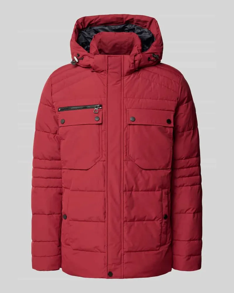 Lerros Steppjacke mit Kapuze und Brusttaschen Rot