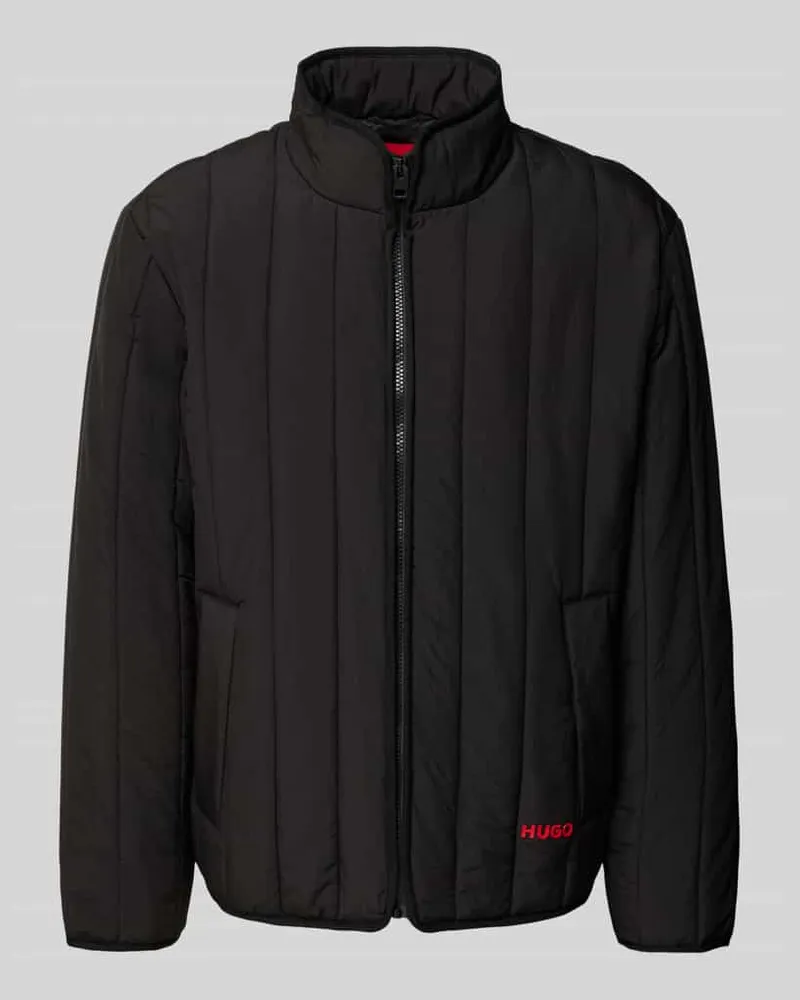 HUGO BOSS Regular Fit Steppjacke mit Stehkragen Modell 'BRENOTO Black