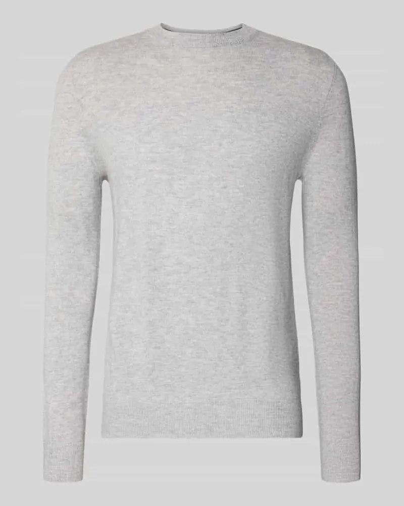 Christian Berg Strickpullover aus Wolle-Kaschmir-Mix Hellgrau