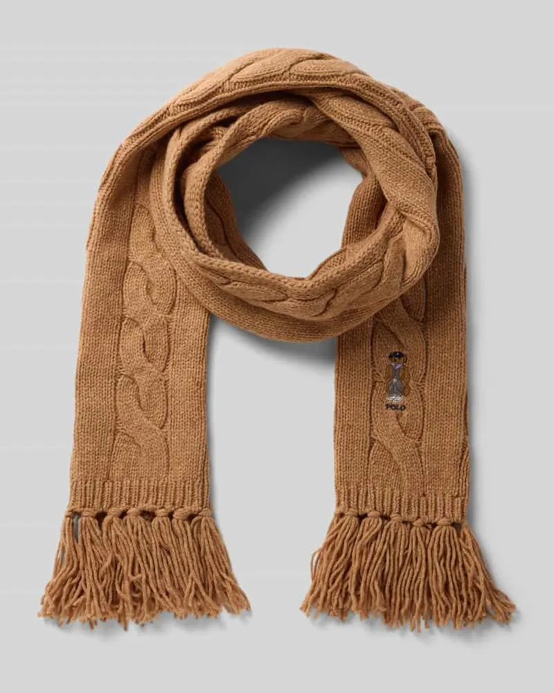 Ralph Lauren Wollschal mit Fransen Camel