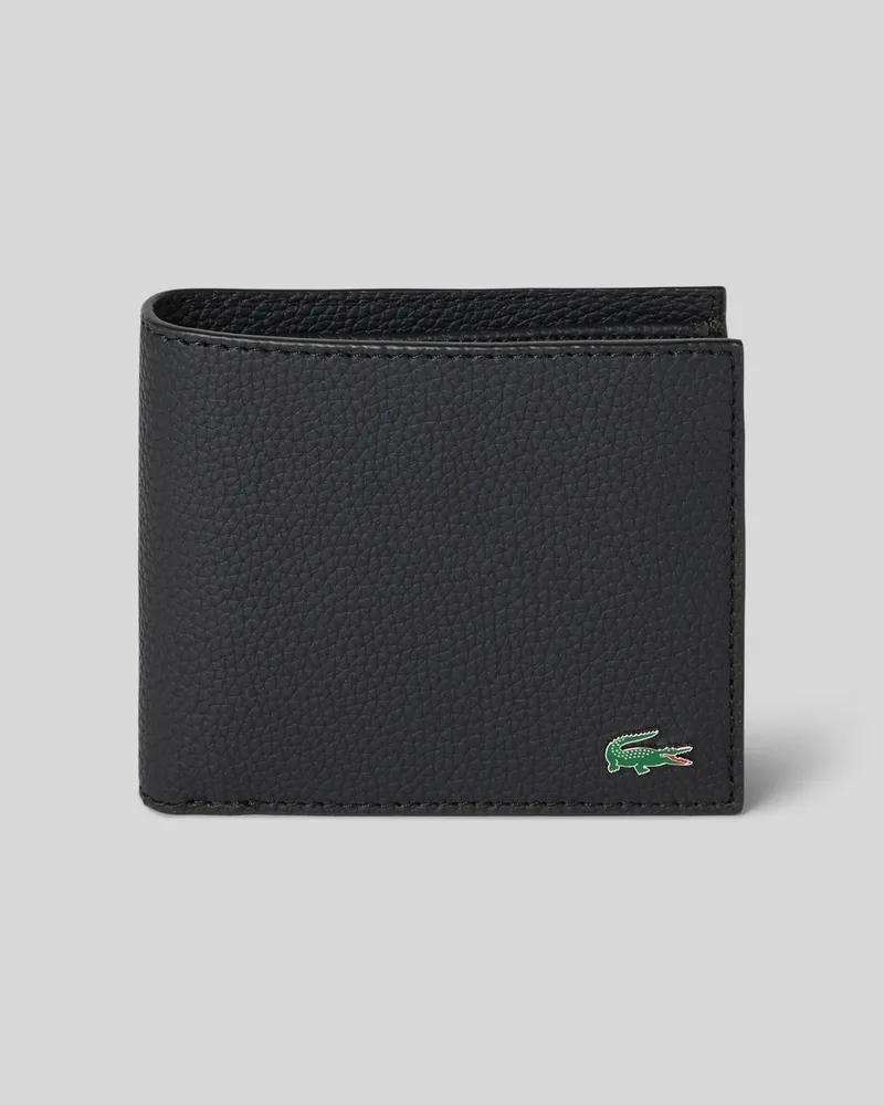 Lacoste Portemonnaie mit Label-Detail Modell 'BILLFOLD COIN WALLET Black