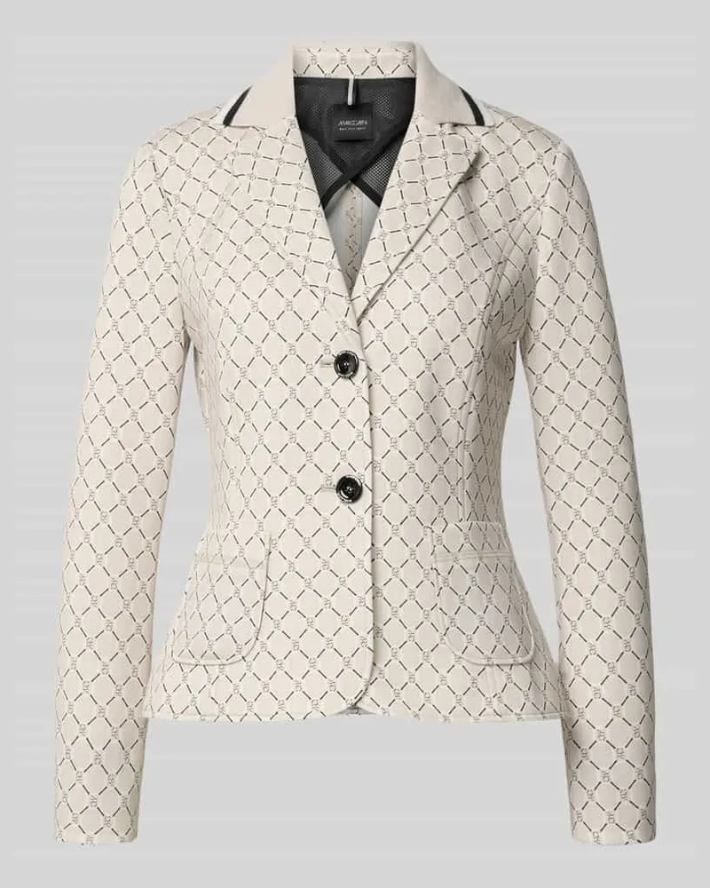Marc Cain Slim Fit Blazer mit aufgesetzten Taschen und Knopfverschluss Sand