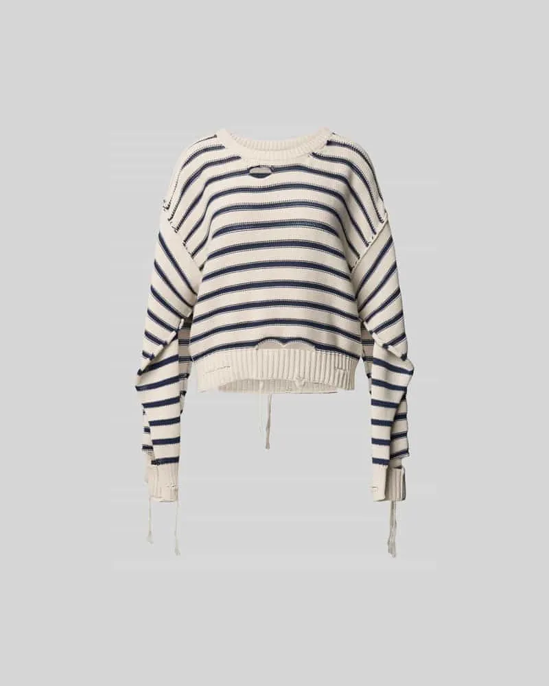 Maison Margiela Oversized Pullover in Strick-Optik Ecru