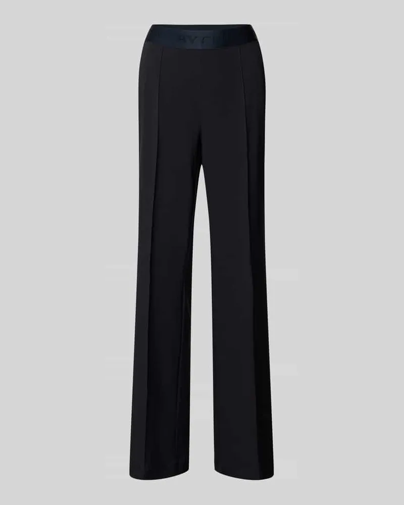 Cambio Wide Leg Schlupfhose mit fixierten Bügelfalten Marine