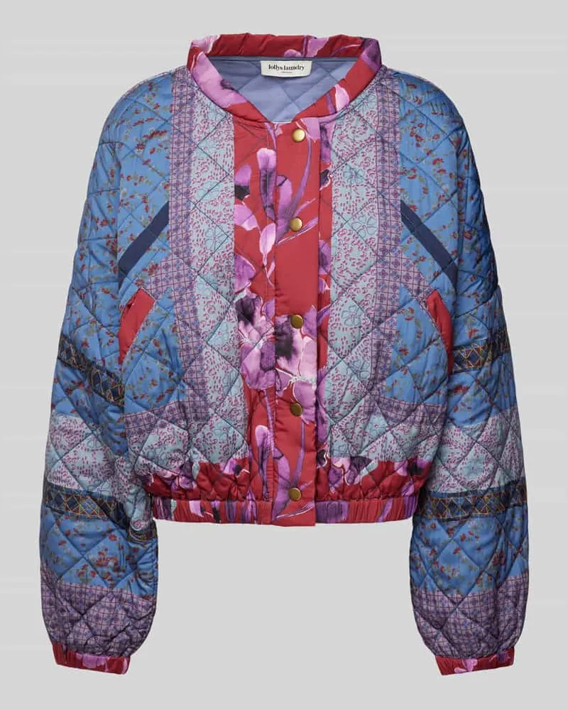 Lollys Laundry Steppjacke mit Label-Print Modell 'Lama Hellblau