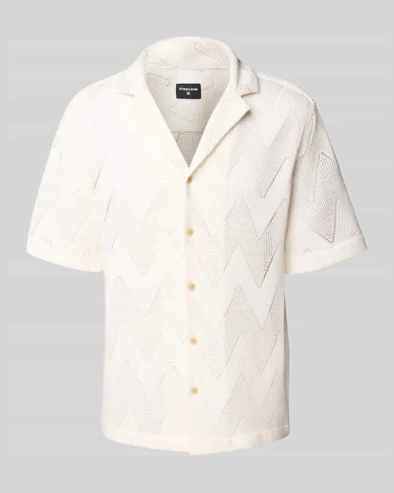 Strellson Regular Fit Freizeithemd mit Lochstrickmuster Modell 'CLIRO2 Offwhite