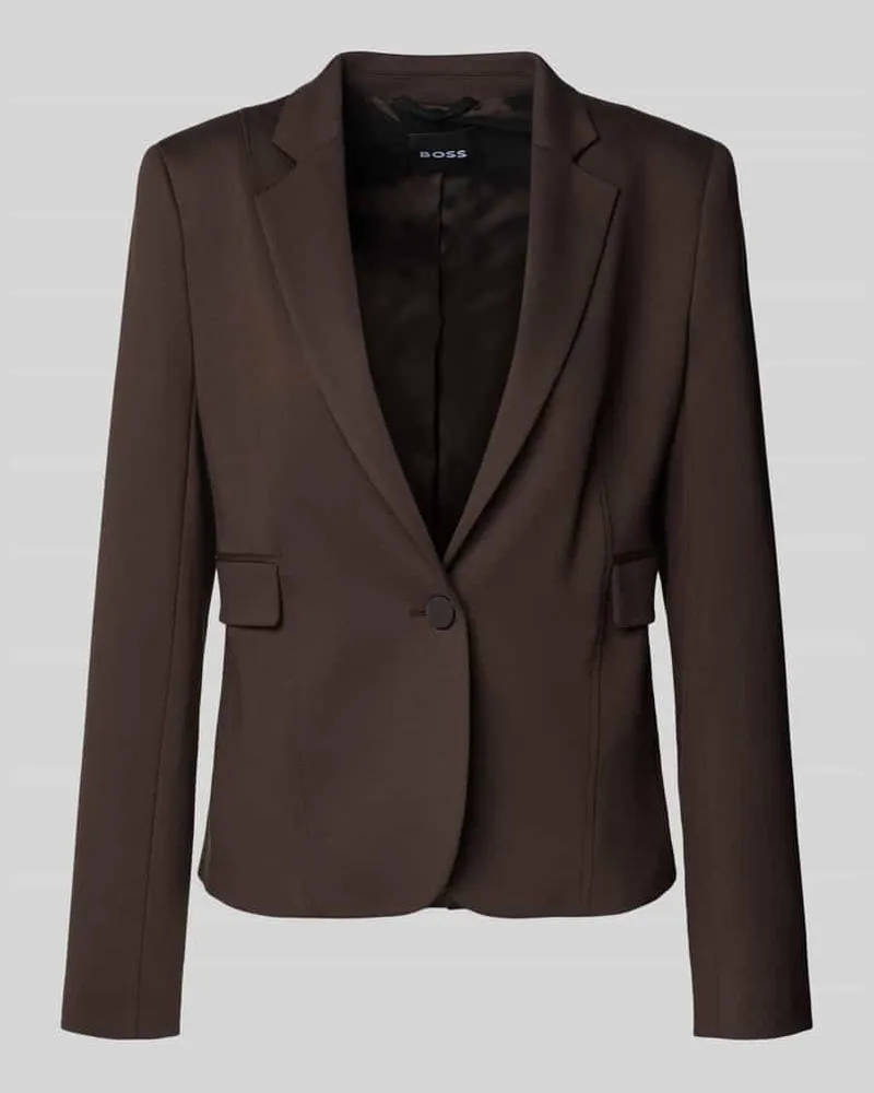 HUGO BOSS Regular Fit Kurzblazer aus Viskose-Mix Modell JIA14 Dunkelbraun