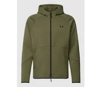 Under Armour Sweatjacke in Two-Tone-Machart Modell 'Unstoppable Oliv