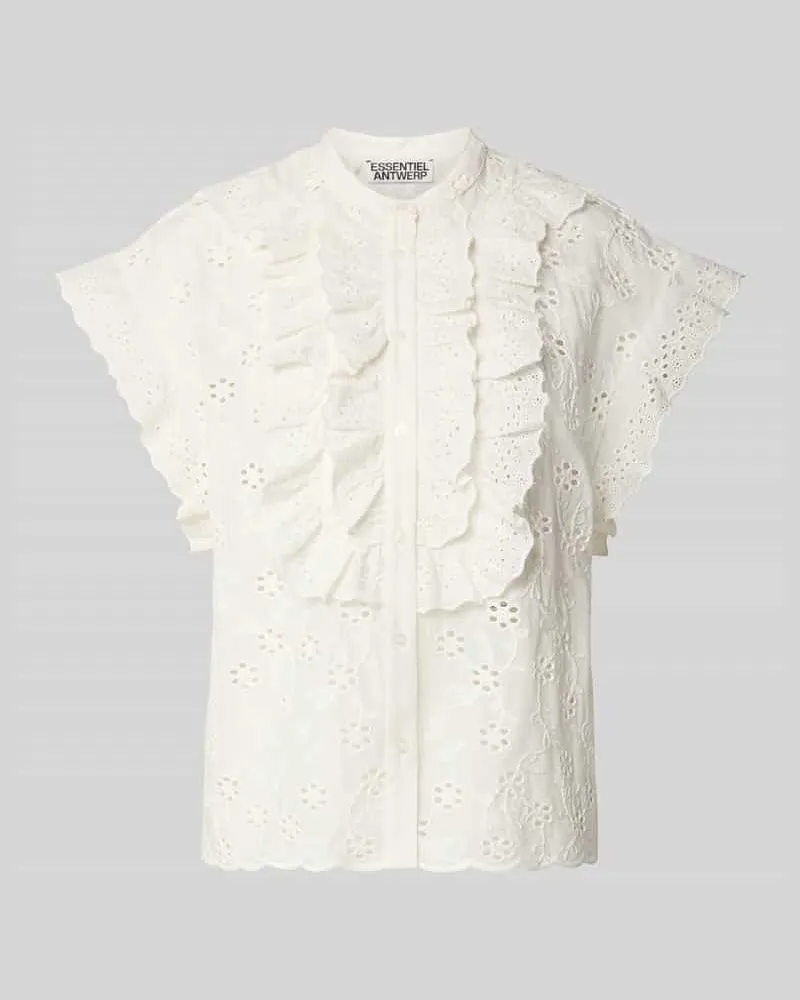 Essentiel Regular Fit Bluse aus reiner Baumwolle Modell 'JELLABA Weiss