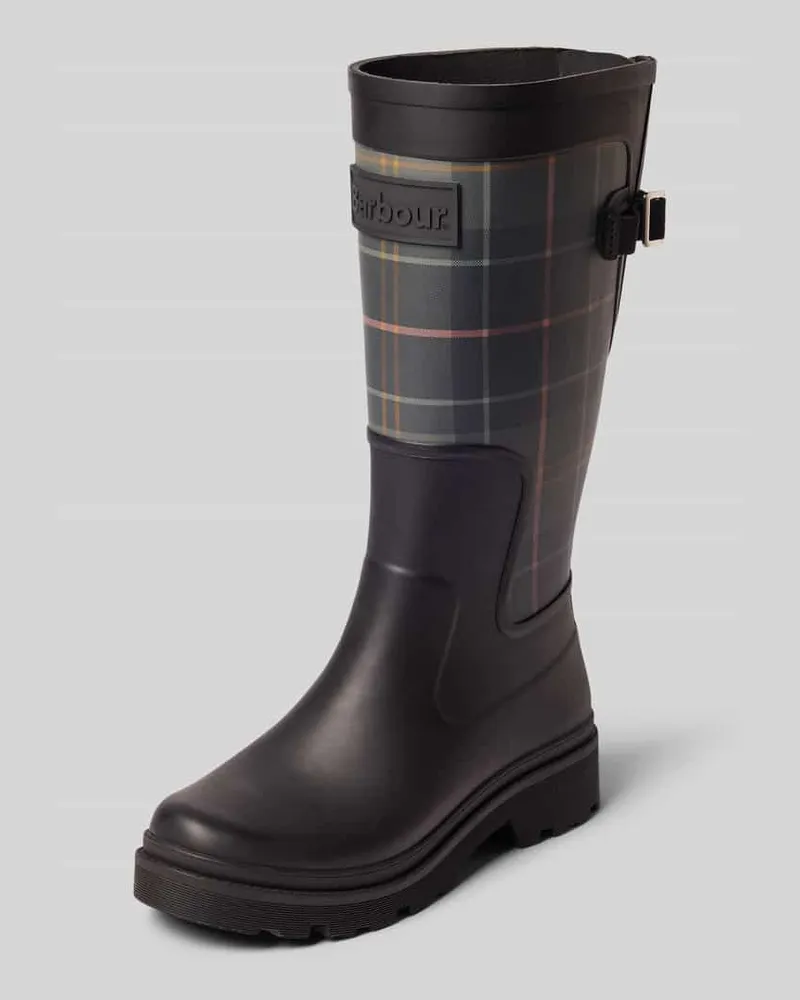 Barbour Gummistiefel mit Label-Patch Black