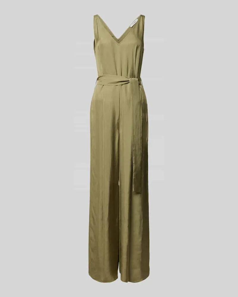 IVY & OAK Regular Fit Jumpsuit mit Bindegürtel Modell 'PATRICIA Oliv