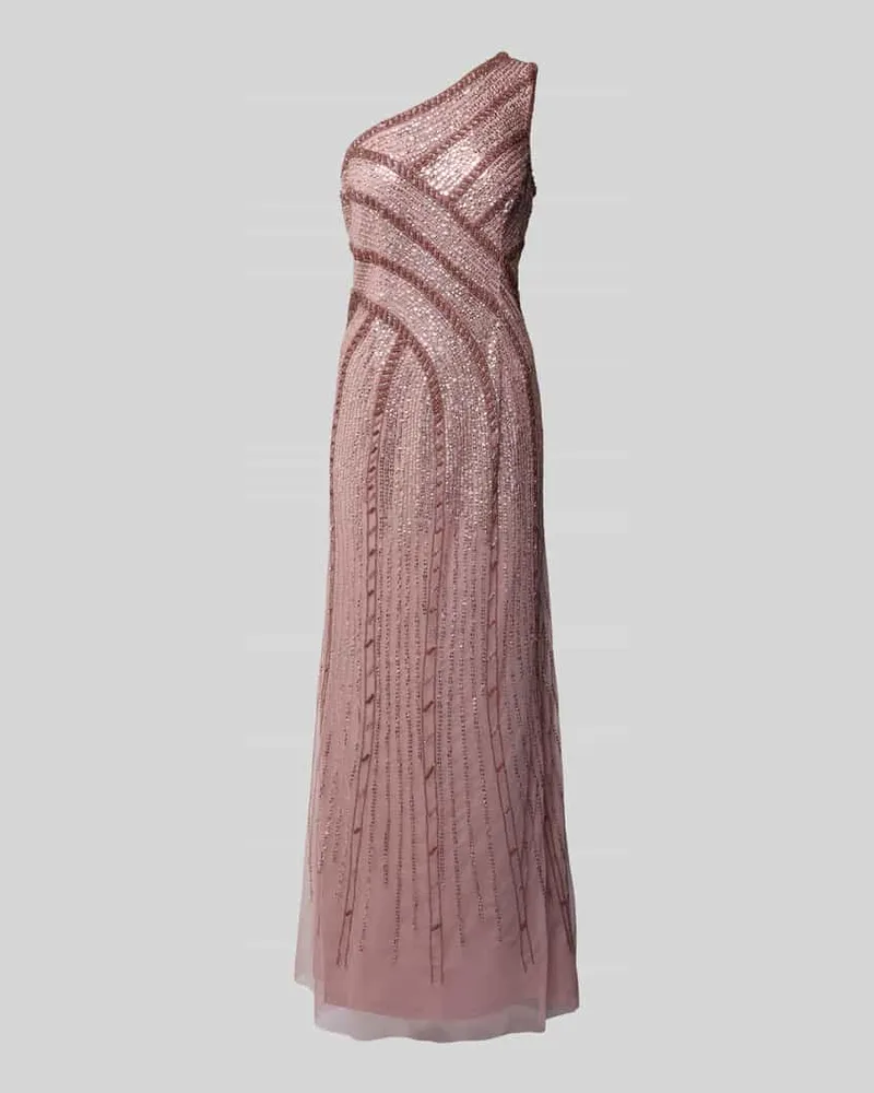 Adrianna Papell Abendkleid mit glitzer-Mesh im One-Shoulder-Design Rosa
