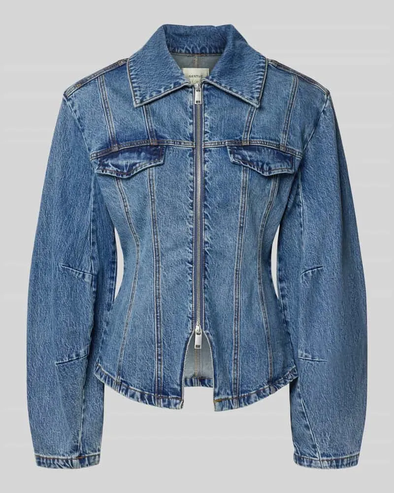 Gestuz Jeansjacke aus Baumwoll-Mix Modell 'Melu Blau