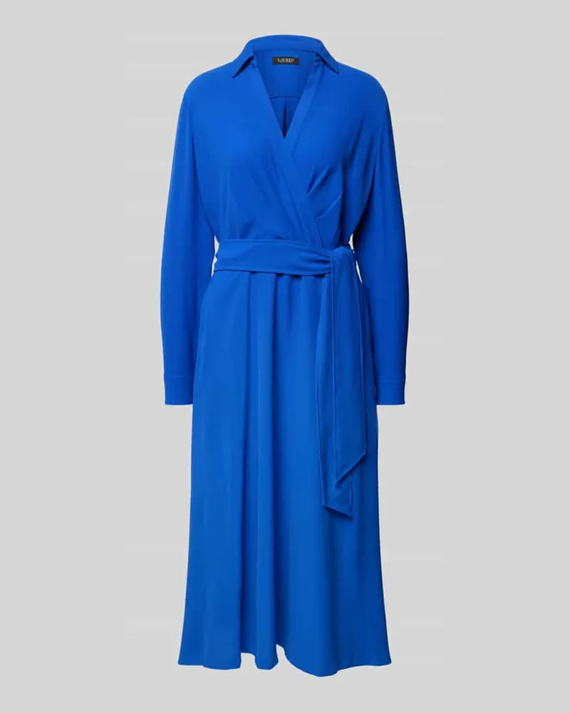 Ralph Lauren Midikleid mit V-Ausschnitt Modell 'ROWELLA Royal