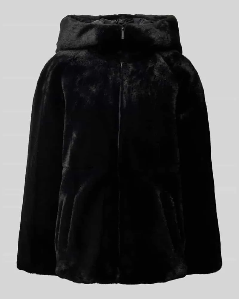 Emporio Armani Kunstfelljacke mit Kapuze Black