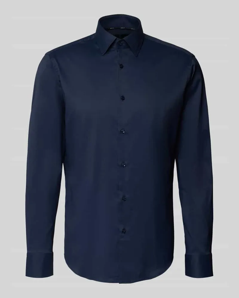 HUGO BOSS Regular Fit Businesshemd mit Kentkragen Modell 'JOE Marine