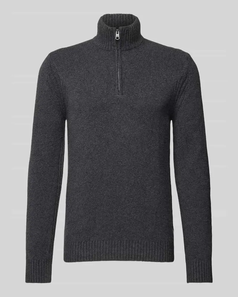 cinque Strickpullover mit Troyer-Kragen Modell 'CILUCA Anthrazit