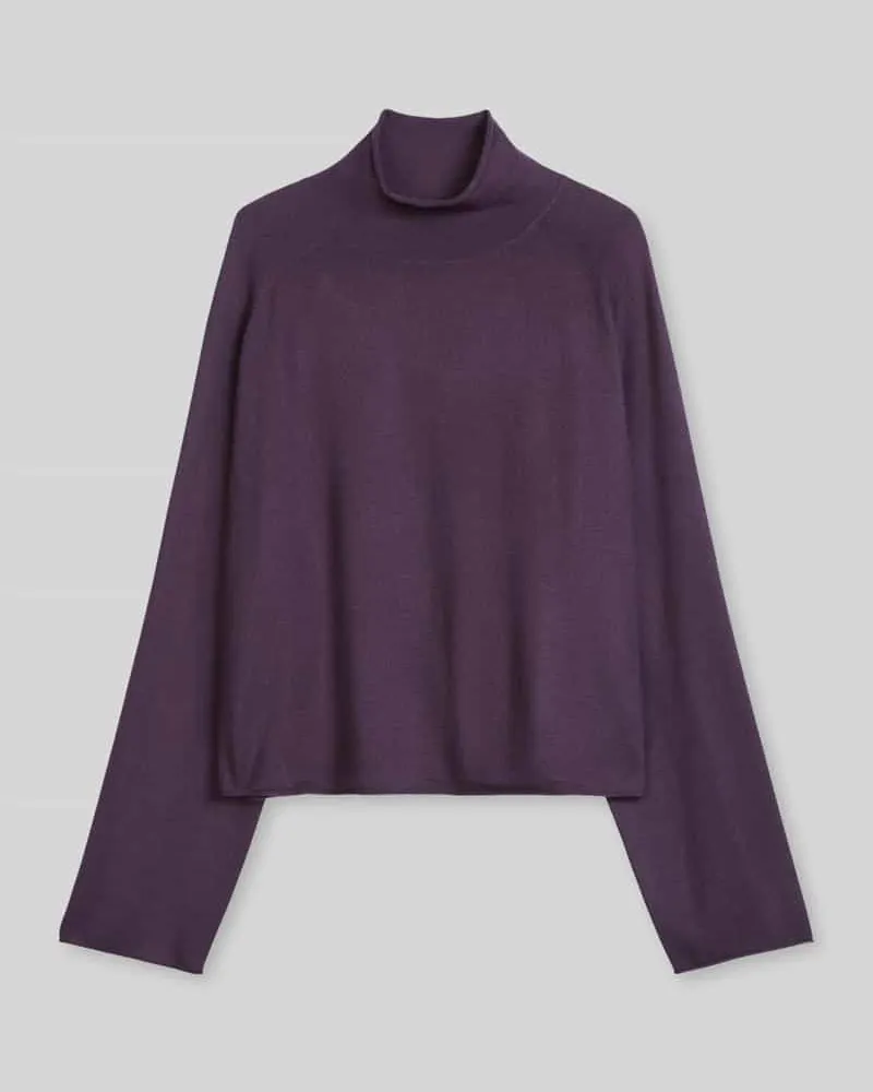 Marc O'Polo Rollkragenpullover mit Mock Neck Pflaume