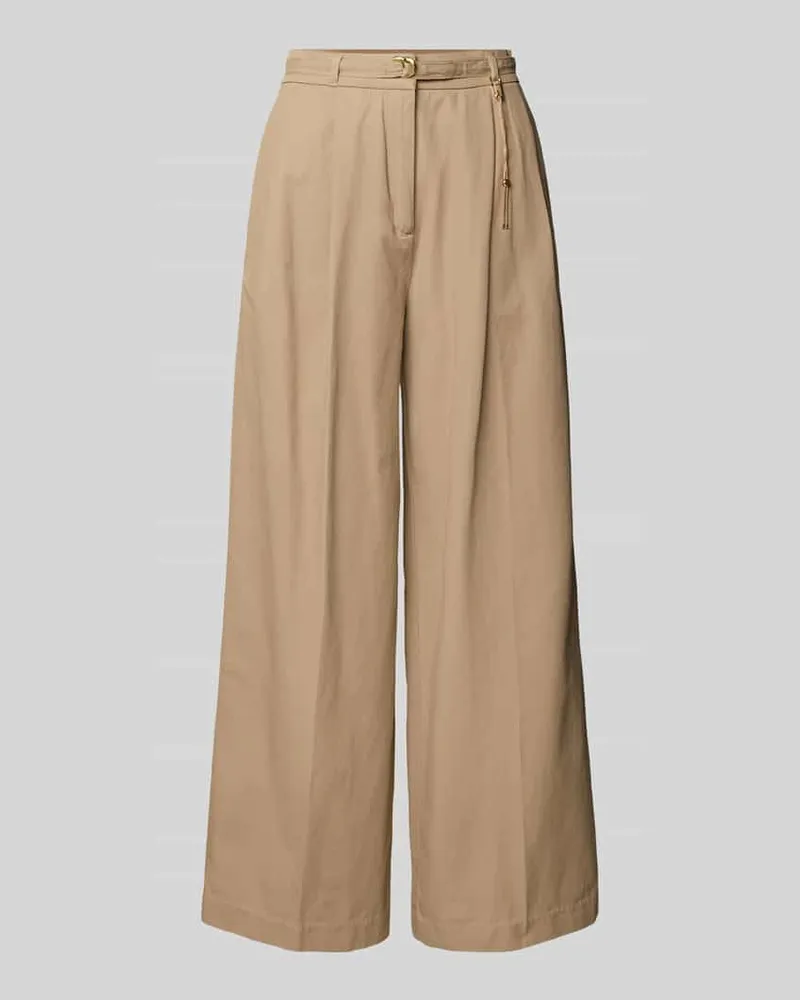 HUGO BOSS Straight Fit Hose aus reiner Baumwolle Beige