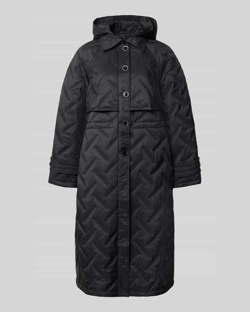 Emporio Armani Regular Fit Mantel in Stepp-Optik Black