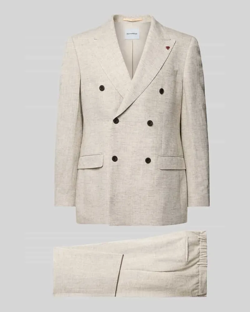 Roy Robson Anzug aus Viskose-Mix mit zweireihigem Sakko Offwhite