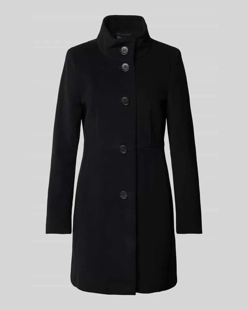 Fuchs Schmitt Slim Fit Wollmantel mit Kaschmir-Anteil Black