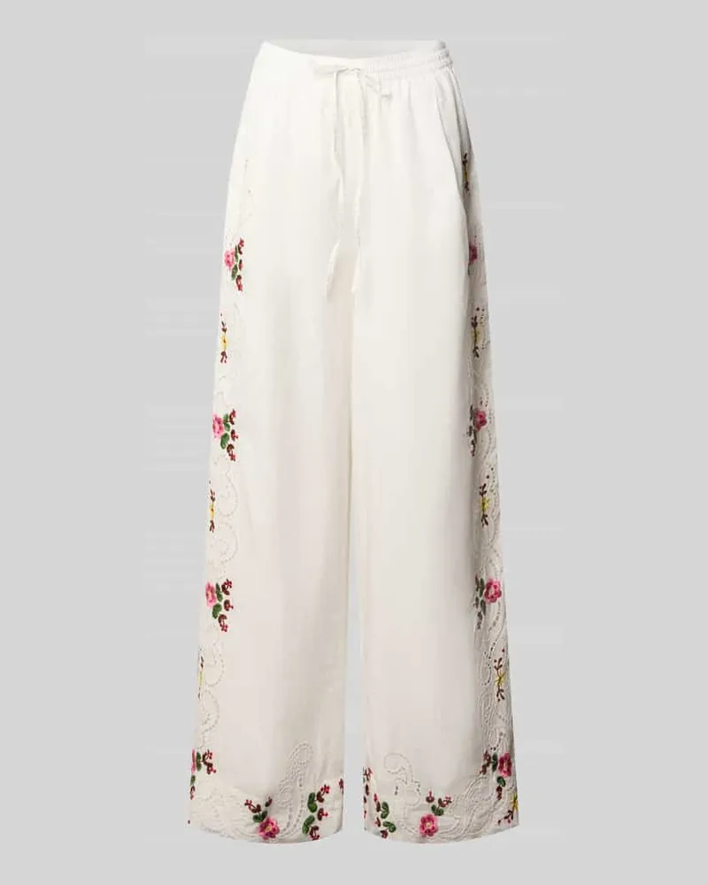 Essentiel Regular Fit Weite Hose aus reiner Baumwolle Modell 'JANAI Weiss