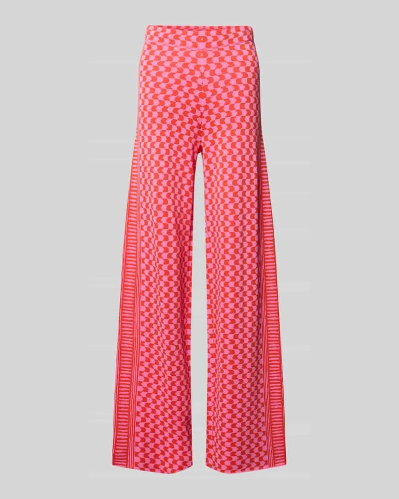Suncoo Flared Cut Hose aus Viskose-Mix im Allover-Look Modell 'JONAS Pink