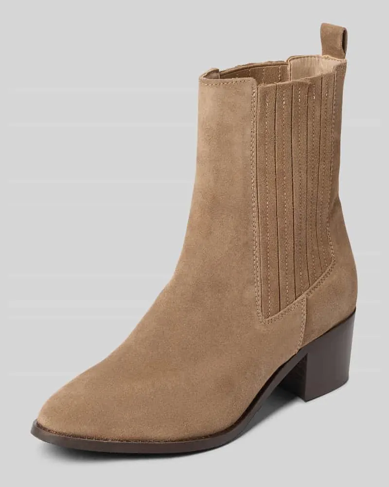 BIANCO. Stiefel aus echtem Leder in Velours-Optik Sand