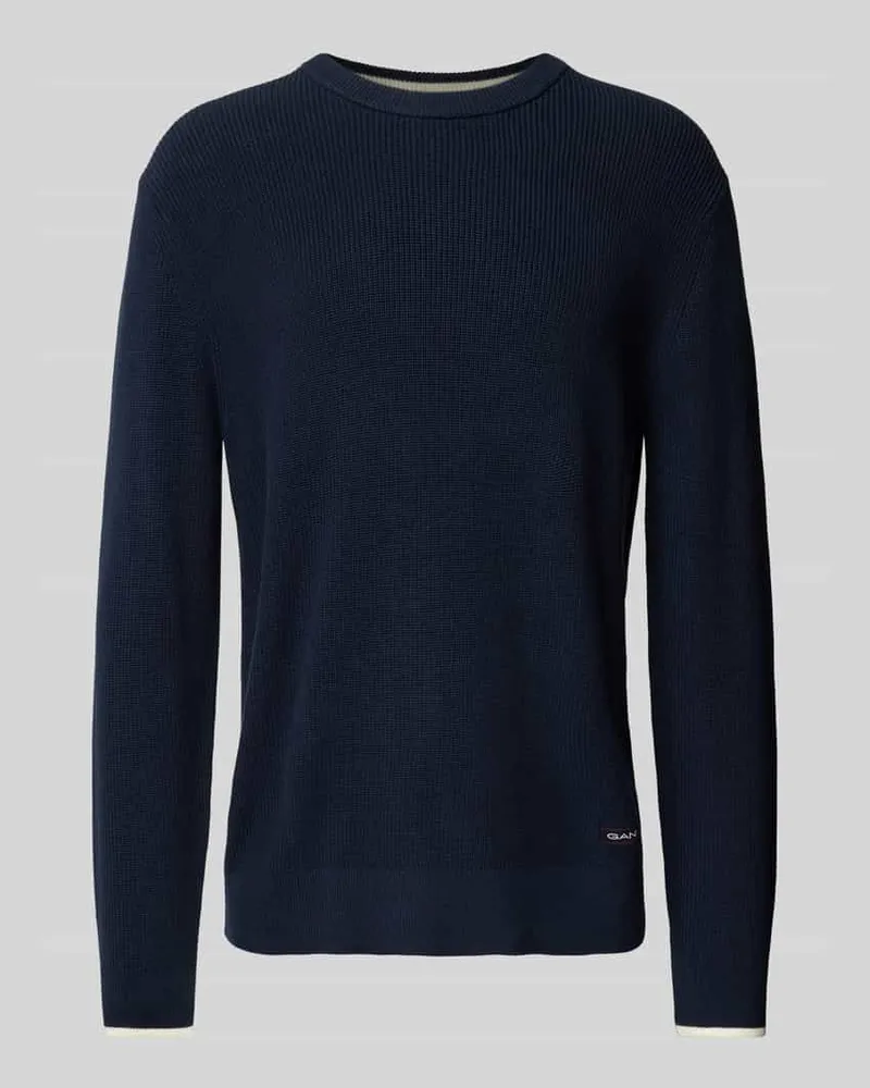 Gant Strickpullover mit Label-Patch Marine