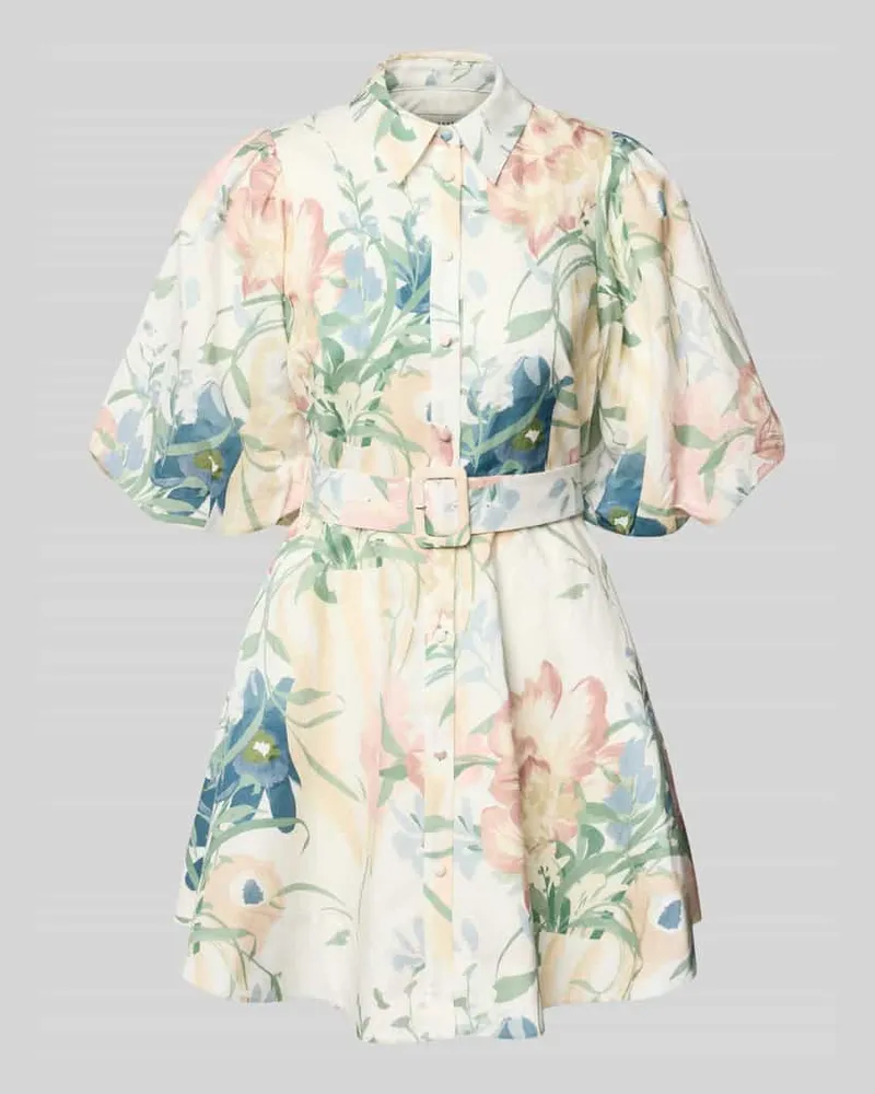 Ted Baker Minikleid aus Leinen-Mix mit Puffärmeln Modell 'OLLIIV Sand