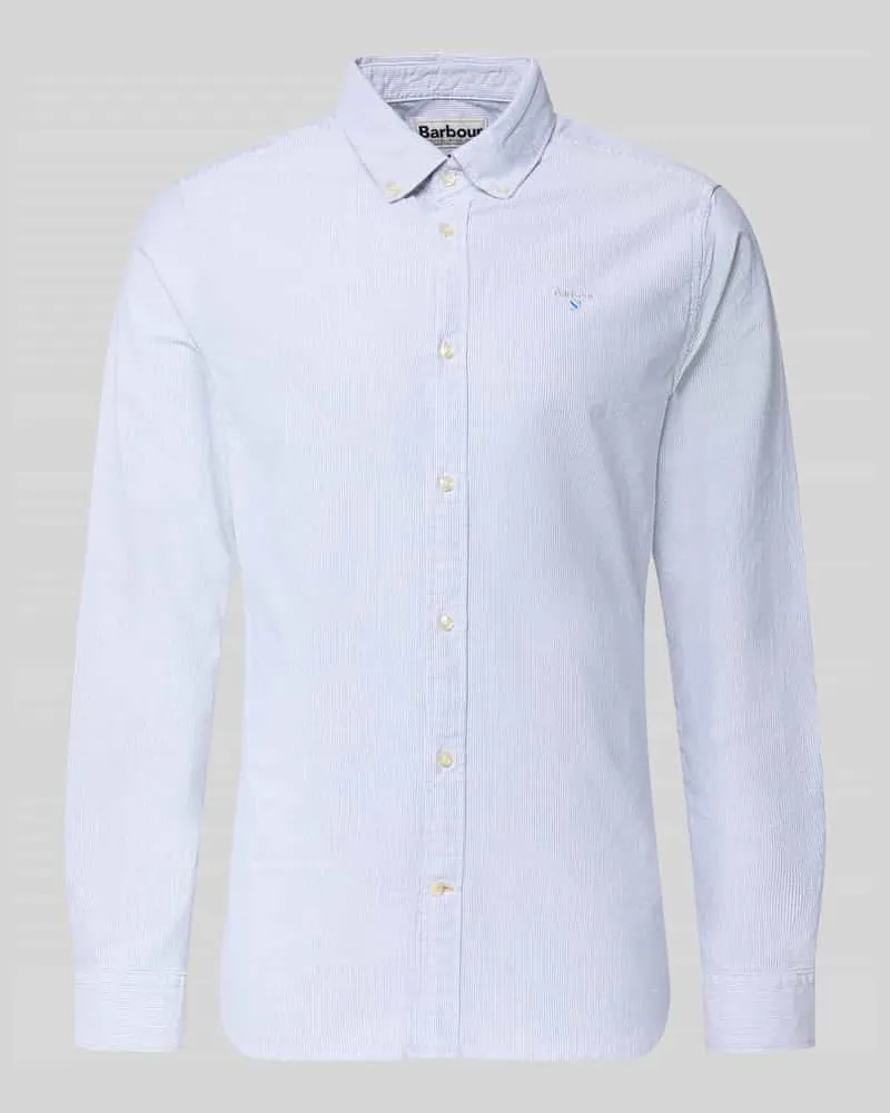 Barbour Tailored Fit Freizeithemd aus reiner Baumwolle Modell 'STRIPED OXFORD Marine