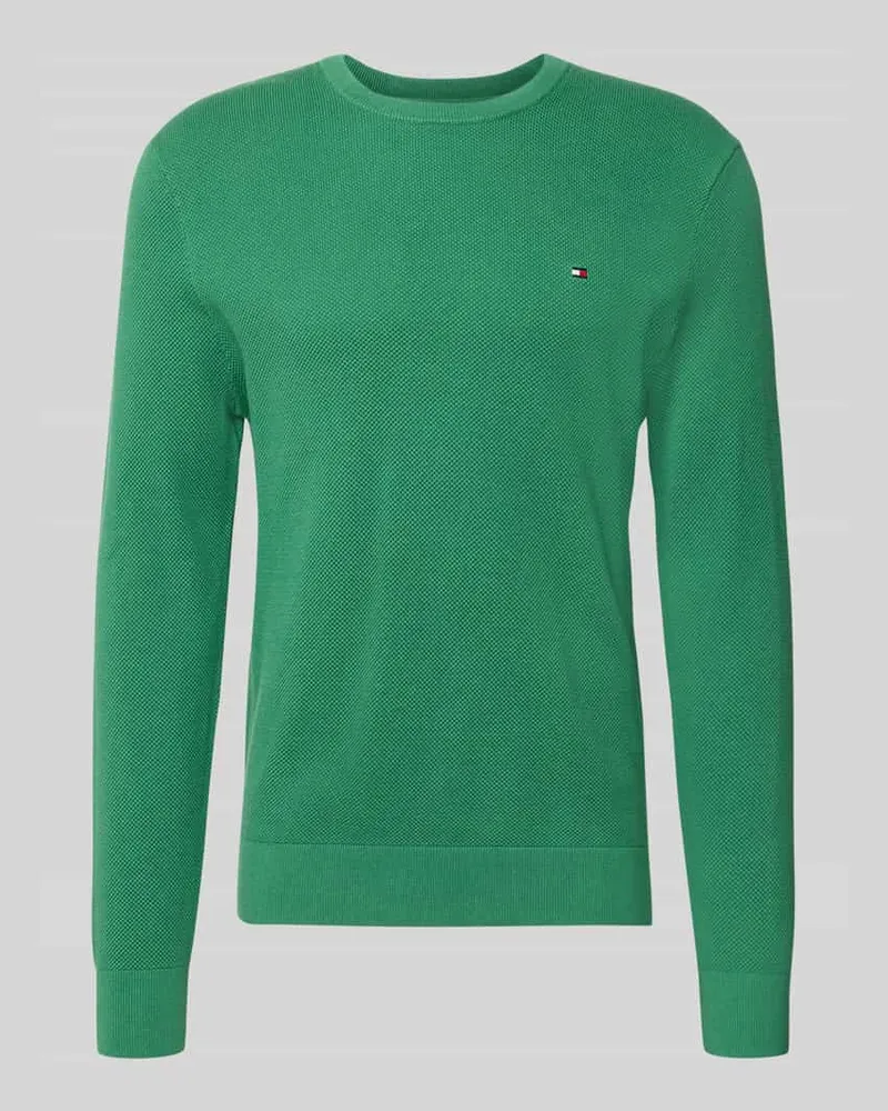Tommy Hilfiger Regular Fit Pullover aus reiner Baumwolle Gruen