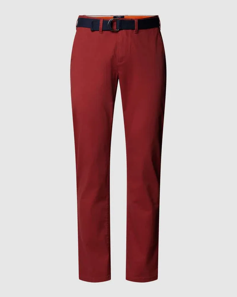 McNeal Slim Fit Chino mit Gürtel Rot