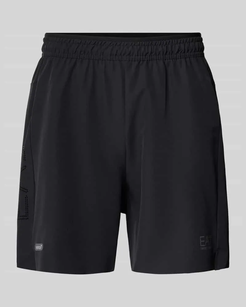 EA7 Regular Fit Shorts mit Label-Patch Modell 'VENTUS7 Black