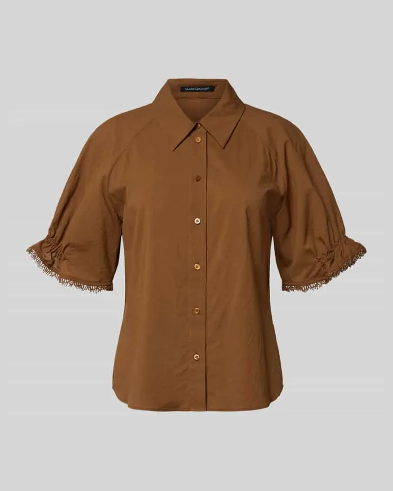 Luisa Cerano Bluse mit 1/2-Arm und Hemdblusenkragen Terra