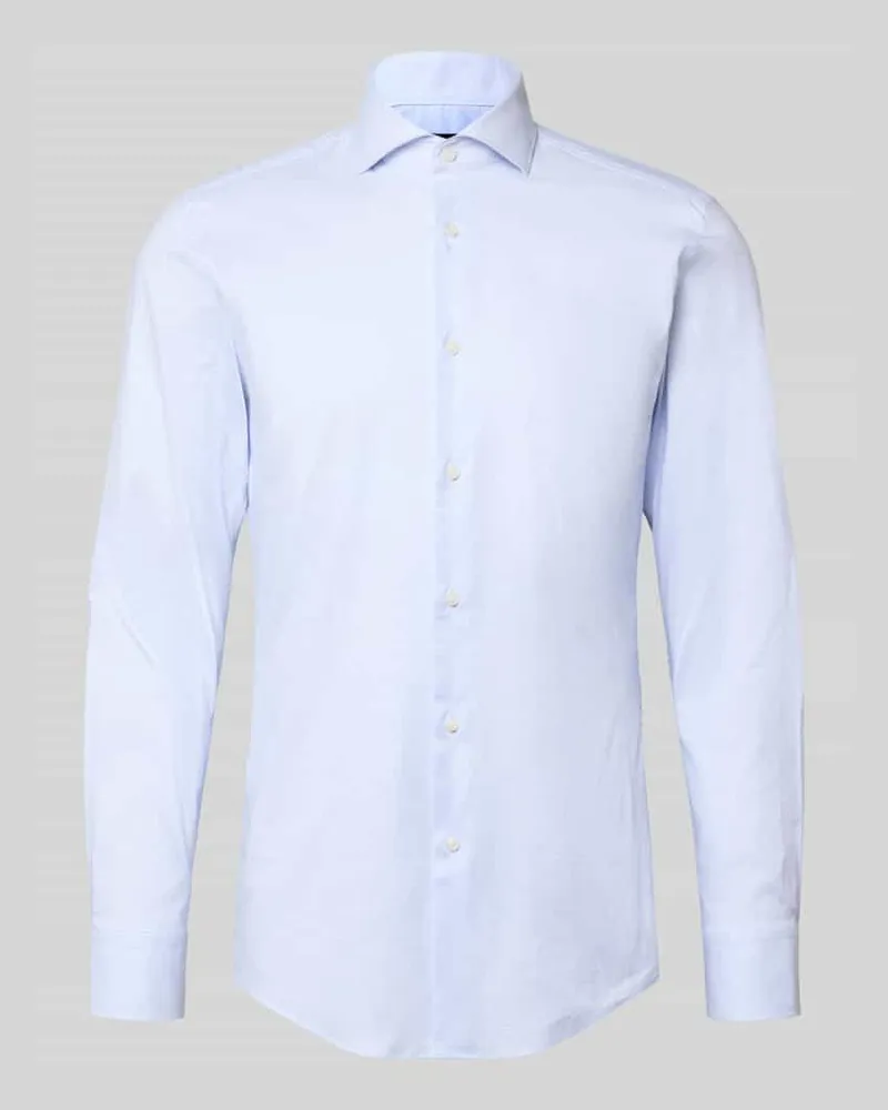 HUGO BOSS Slim Fit Businesshemd aus Baumwoll-Mix Modell 'H-HANK-SP Bleu