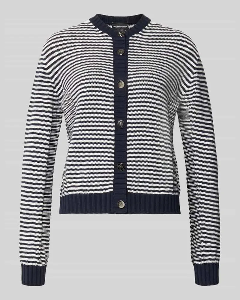 Emporio Armani Strickjacke aus Baumwoll-Mix Dunkelblau