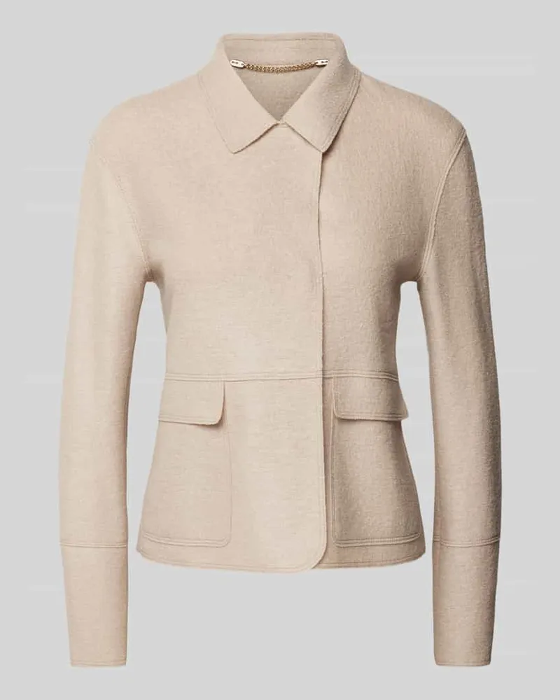 White Label Blazer aus Wolle mit Pattentaschen Beige