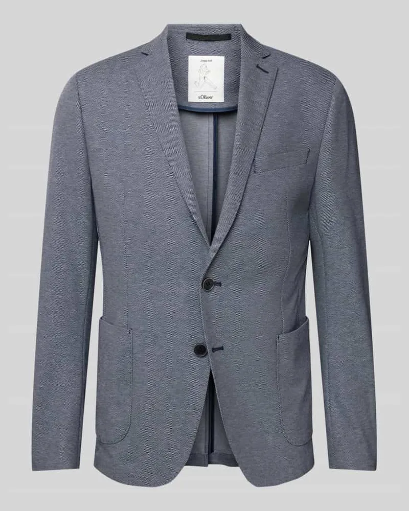 S.Oliver Regular Fit 2-Knopf-Sakko mit aufgesetzten Eingrifftaschen Blau