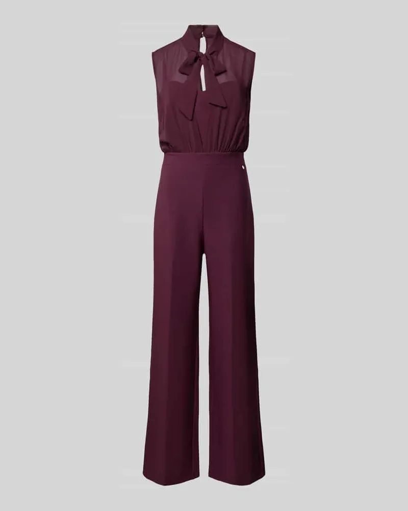 Rinascimento Jumpsuit mit Bundfalten Bordeaux