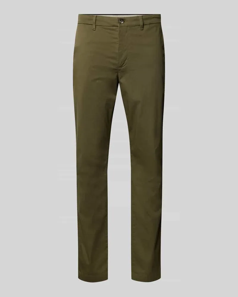 Tommy Hilfiger Straight Fit Chino aus Baumwoll-Mix Oliv