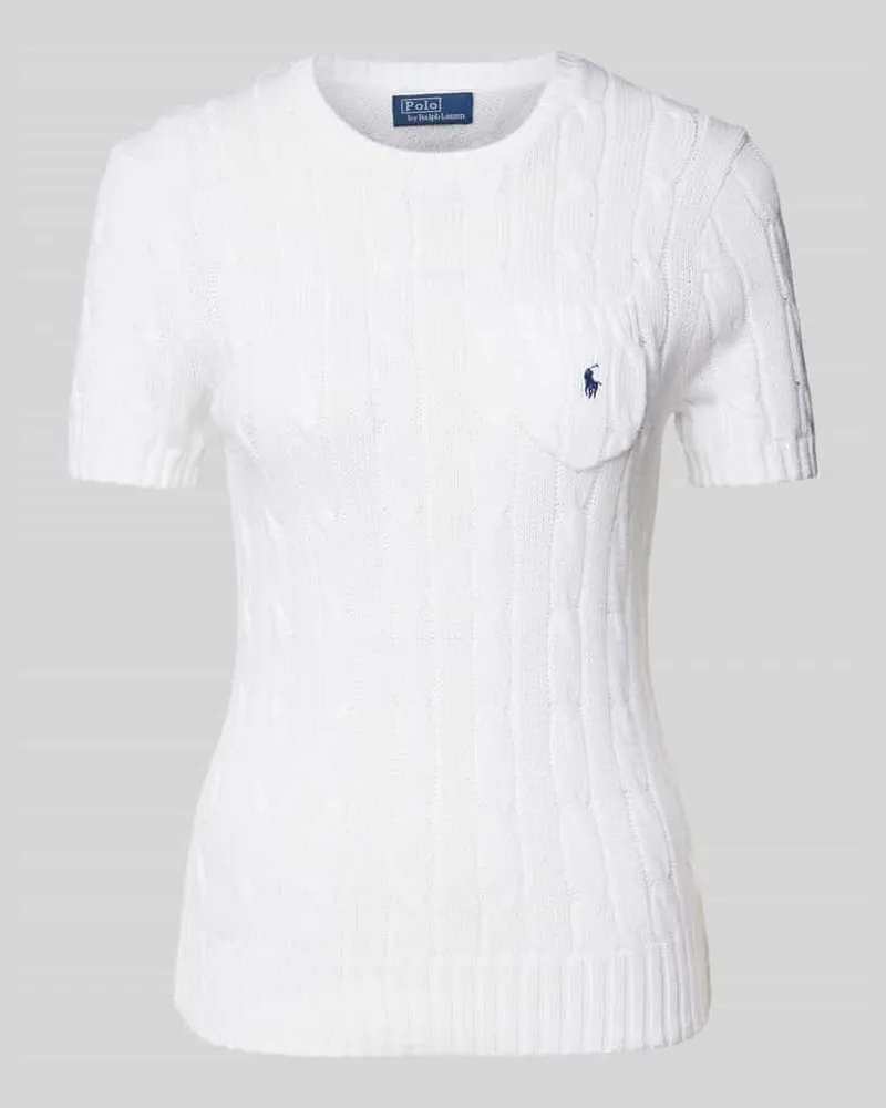 Ralph Lauren Strickpullover mit Brusttasche Weiss