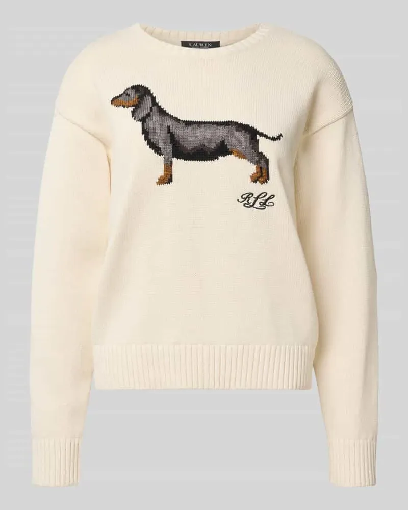 Ralph Lauren Strickpullover mit gerippten Abschlüssen Modell 'RIEDNEE Offwhite