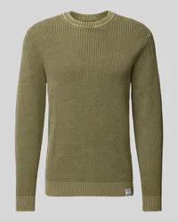 Pepe Jeans Strickpullover mit Label-Detail Modell 'Maddox Oliv