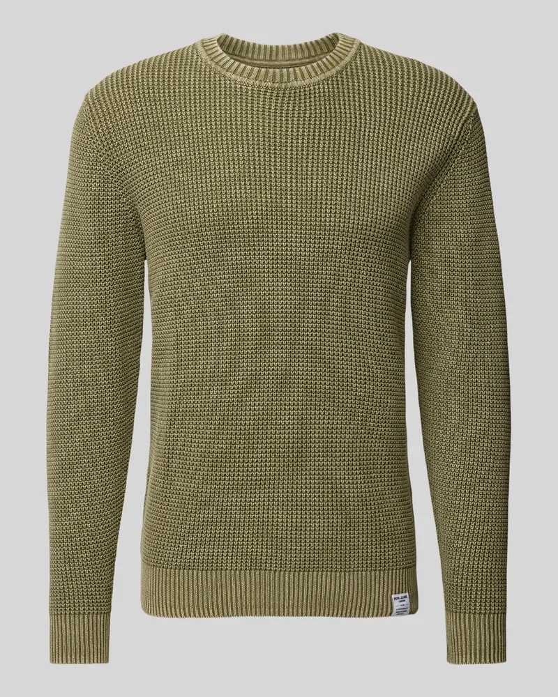 Pepe Jeans Strickpullover mit Label-Detail Modell 'Maddox Oliv